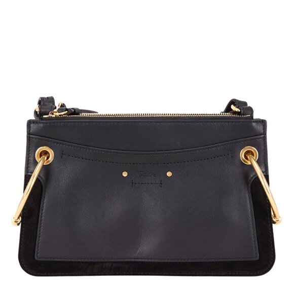 Chloe Roy Black Leather & Suede Small Crossbody - Picture 2 of 10